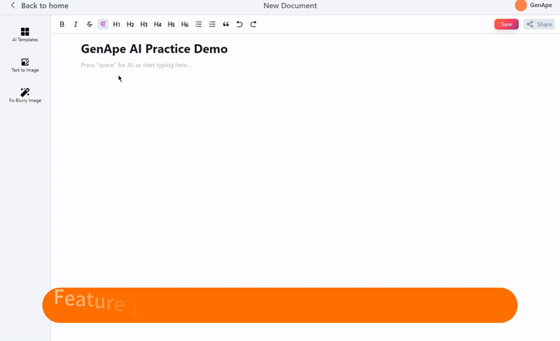 GenApe AI Document Editor